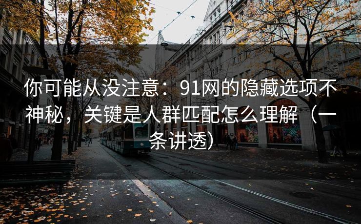 你可能从没注意:91网的隐藏选项不神秘,关键是人群匹配怎么理解(一条讲透) 你可能从没注意:91网的隐藏选项不神秘,关键是人群匹配怎么理解(一条讲透)