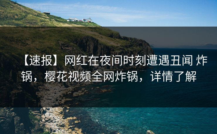 【速报】网红在夜间时刻遭遇丑闻 炸锅，樱花视频全网炸锅，详情了解